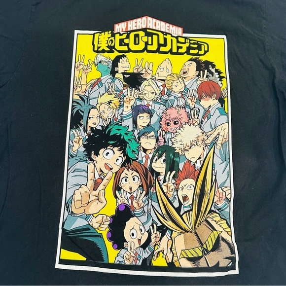 Funimation My Hero Academia Anime Manga Black Graphic T-Shirt - Picture 2 of 7